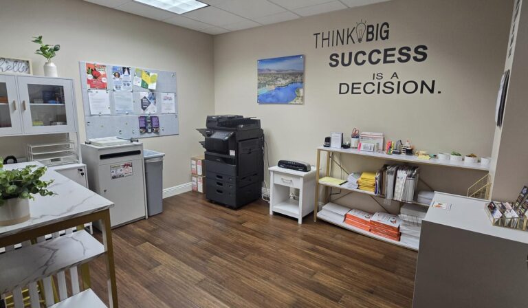 Photo of stock room which has amenities for people renting suites at lakeside.